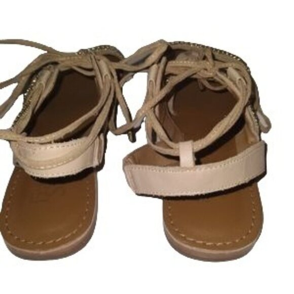 Franco Sarto Morale Beige Leather Gladiator Sandals - Picture 4 of 8